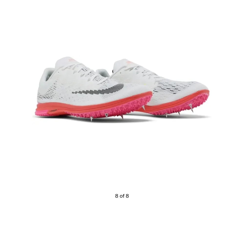 Nike Women's Spike-Flat White and Pink Track and Field Spikes